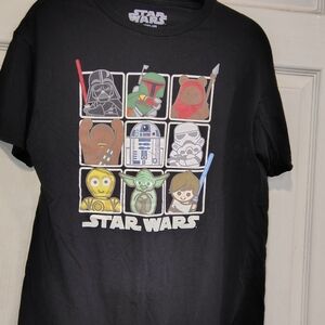 Star Wars Boys Size XL Black Tee with Iconic Characters